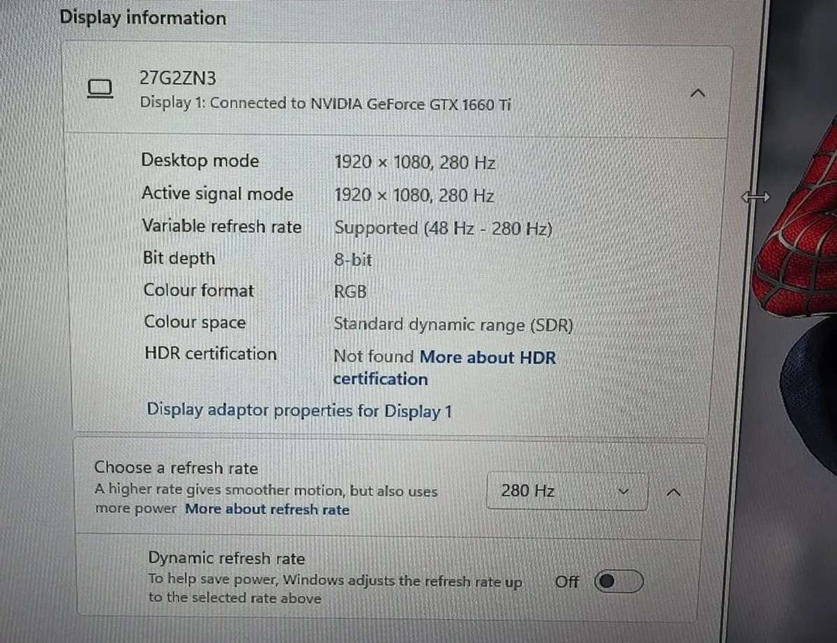 AOC Gaming 27" 280Hz 1080p 0.5ms Monitor - Image 3