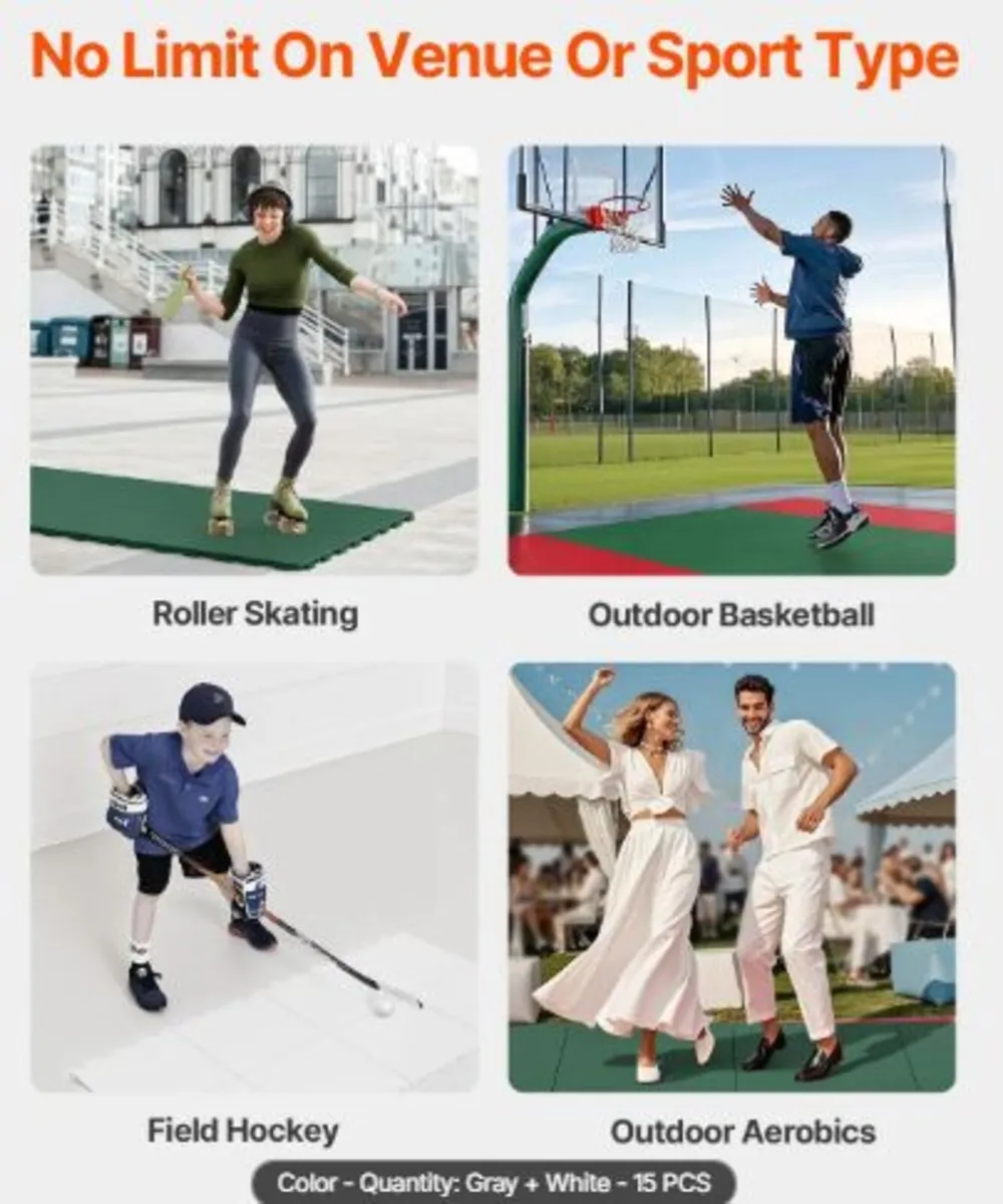 Dryland Tiles for Hockey Floor Mat,12x12 in 15Pcs - Image 3