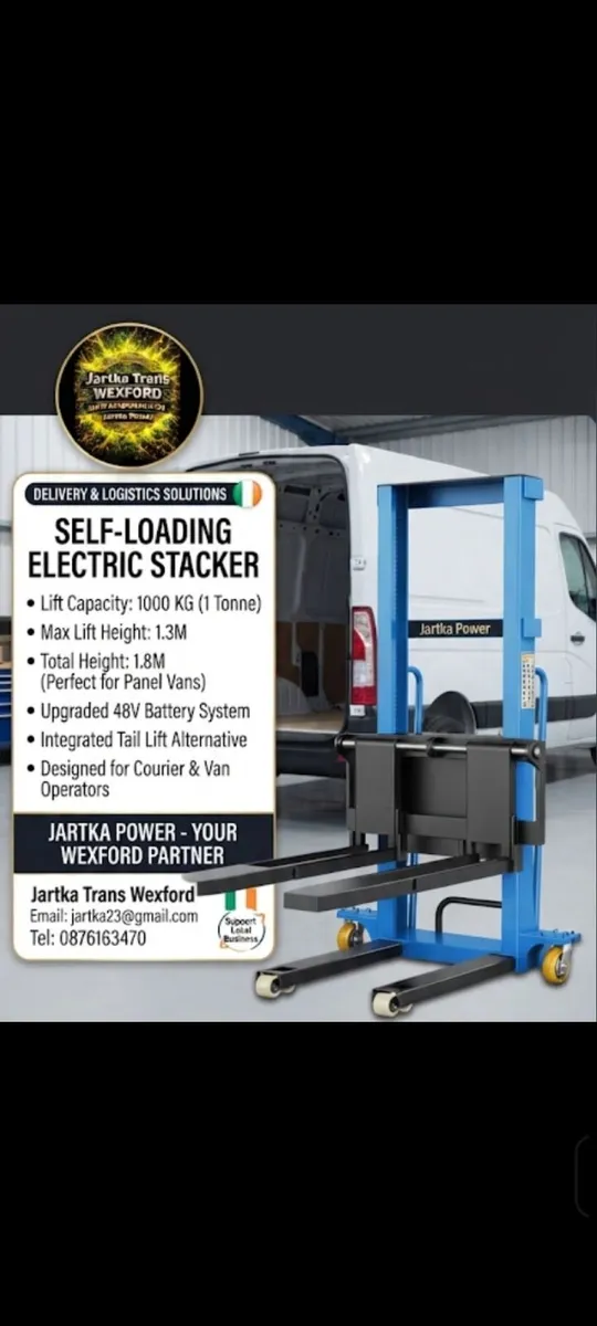 Self-Loading Electric Forklift Stacker 1.8m High. - Image 2