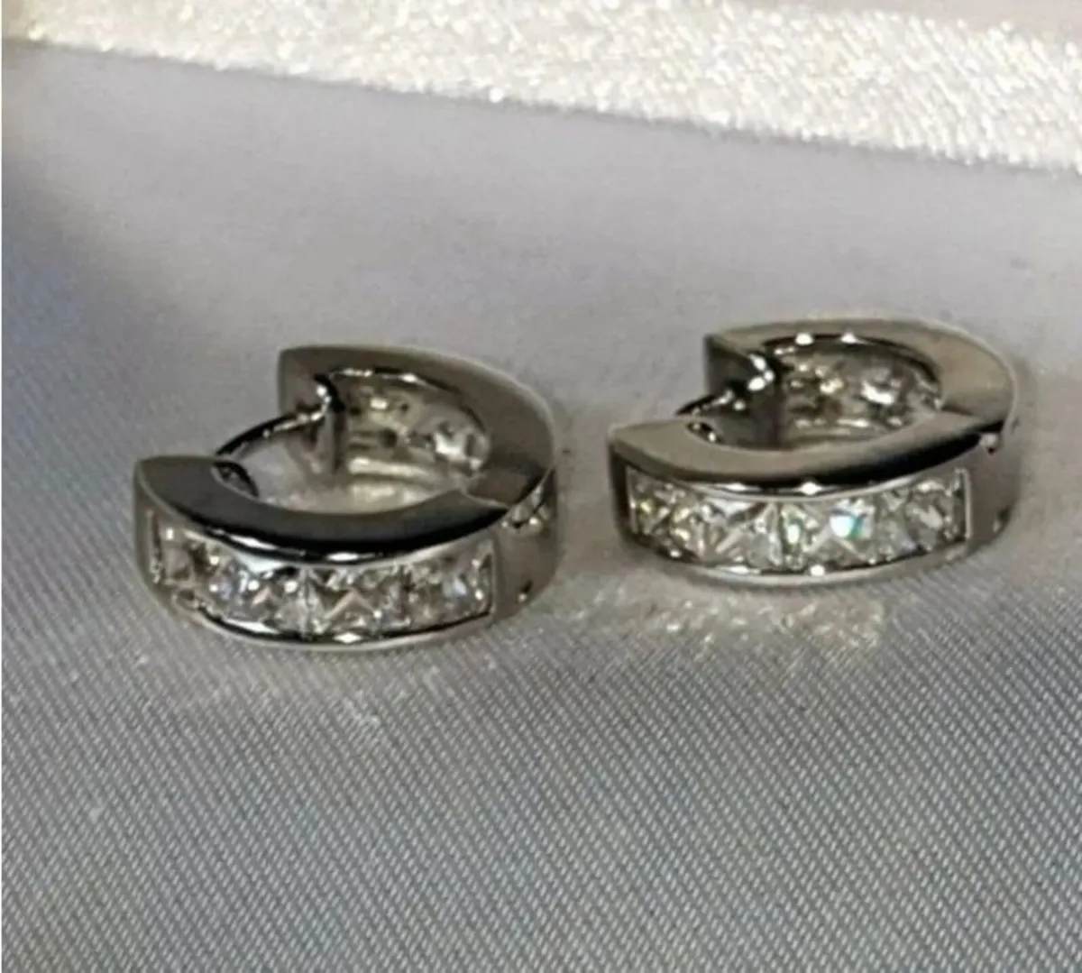 Pristine Vintage Reversible Silver Huggies - Image 2