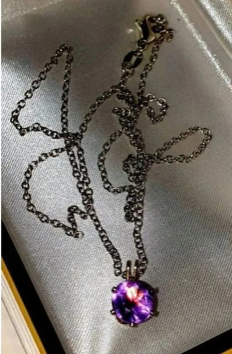 Pristine Hallmarked Silver 18" Chain with Amethyst - Image 4