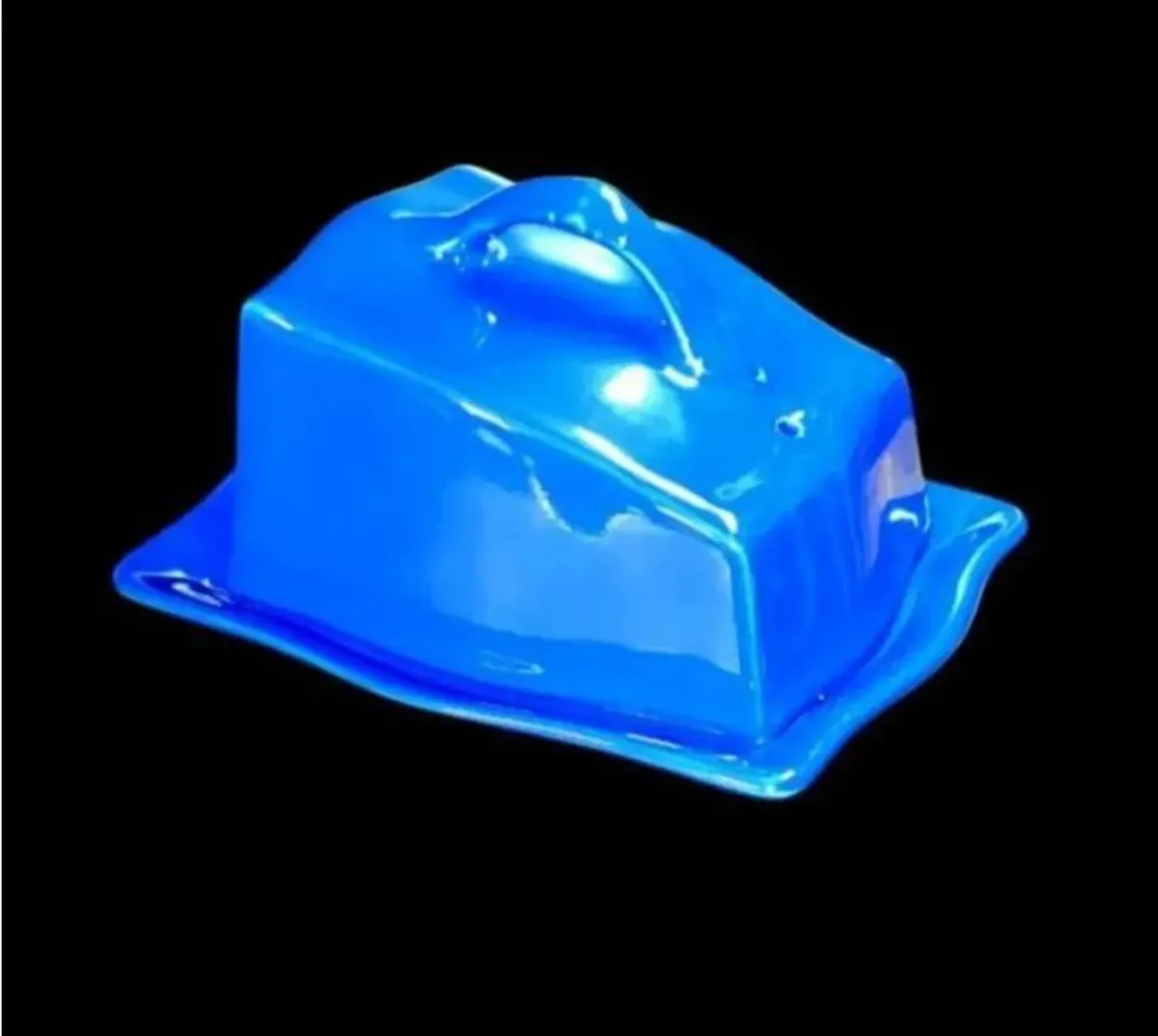 Vintage Harrods Cobalt Blue Ceramic Cheese Wedge - Image 4