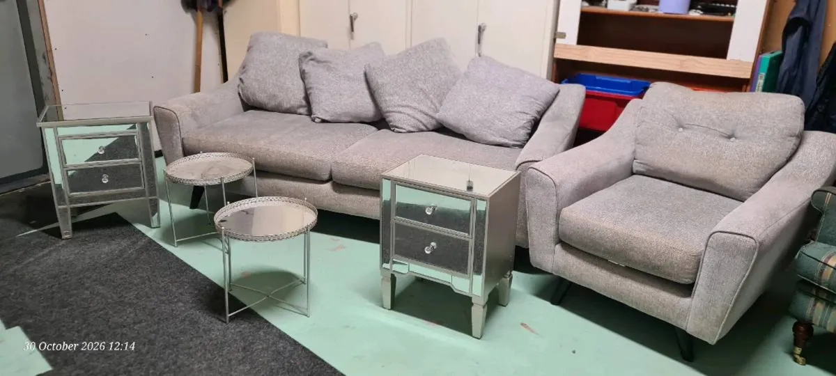 Sofa, armchairs, lockers, mirror, table - Image 2