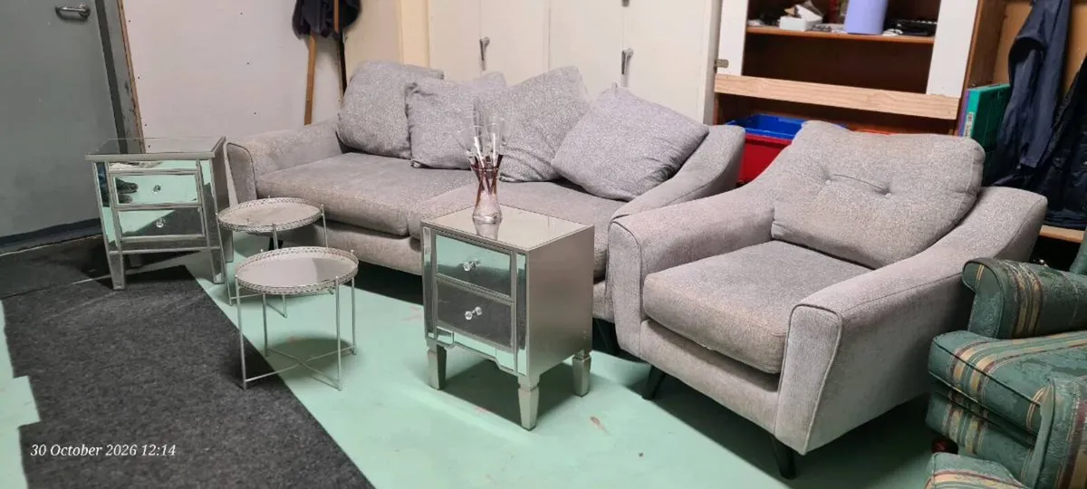Sofa, armchairs, lockers, mirror, table - Image 1