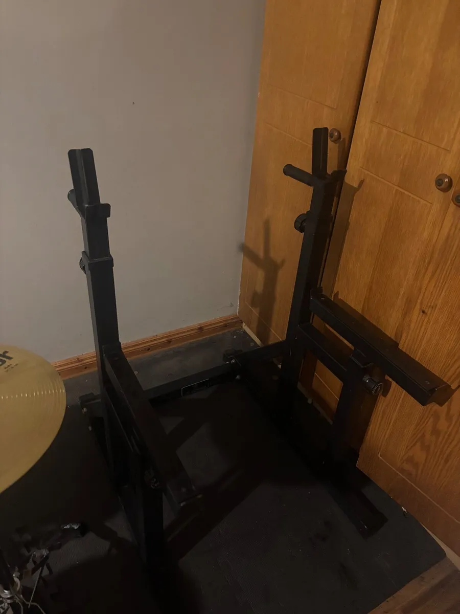 Barbell, adjustable dumbells, weight plates, rack - Image 3