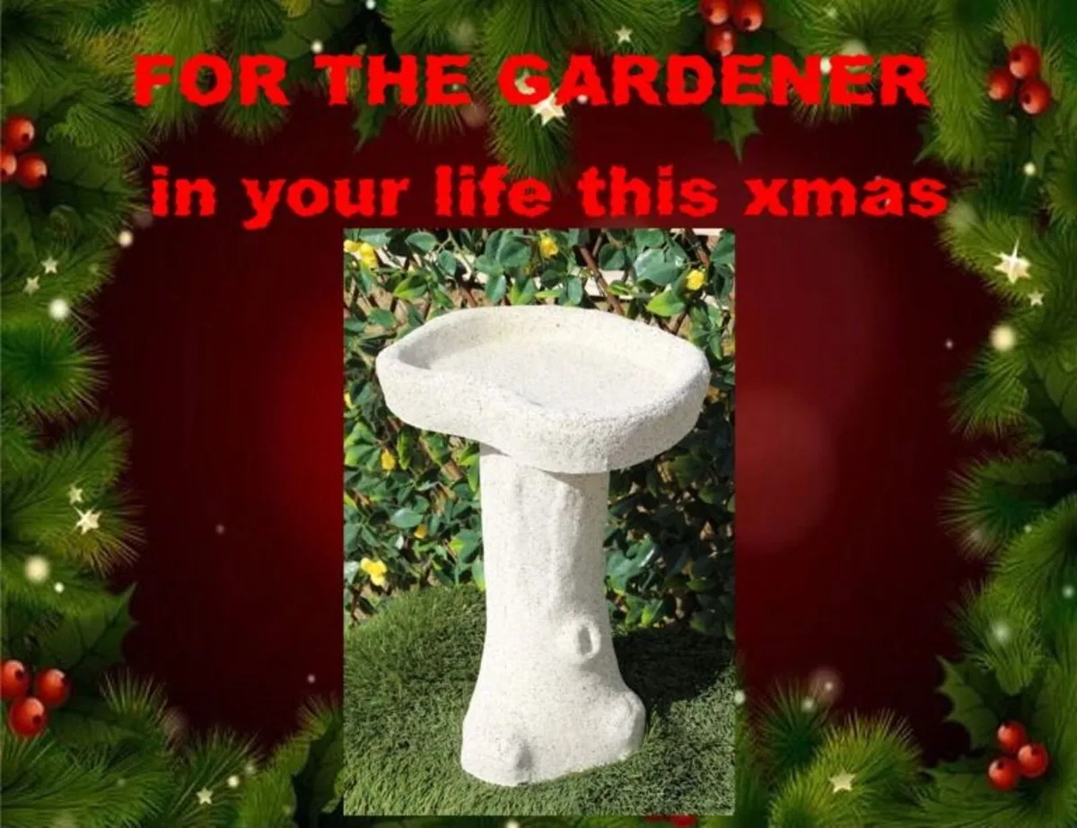 Reconstituted granite bird bath-brand new!!! - Image 1