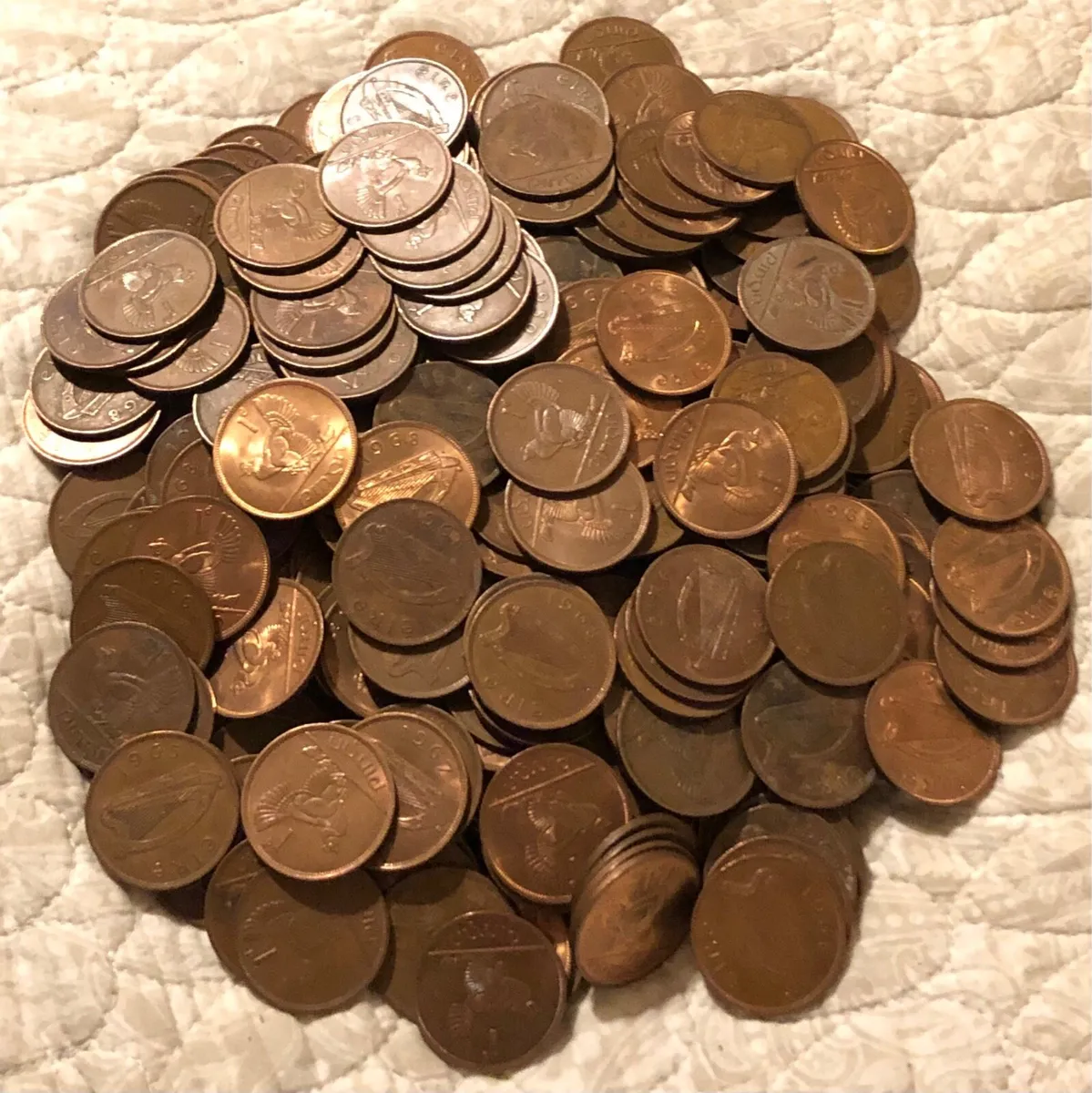 (300) Large Irish Pennies - Image 1