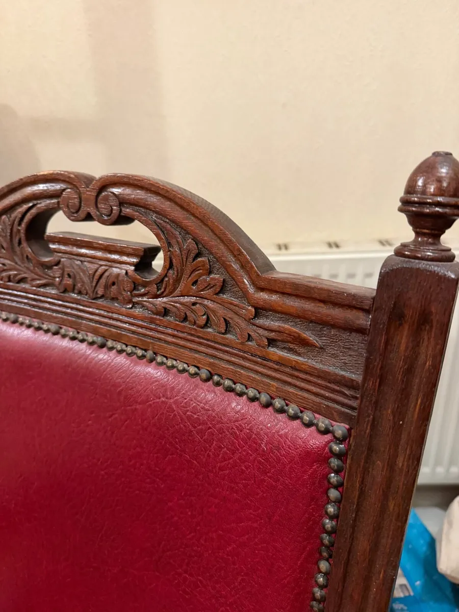 4 Vintage Wooden Chairs - Image 3