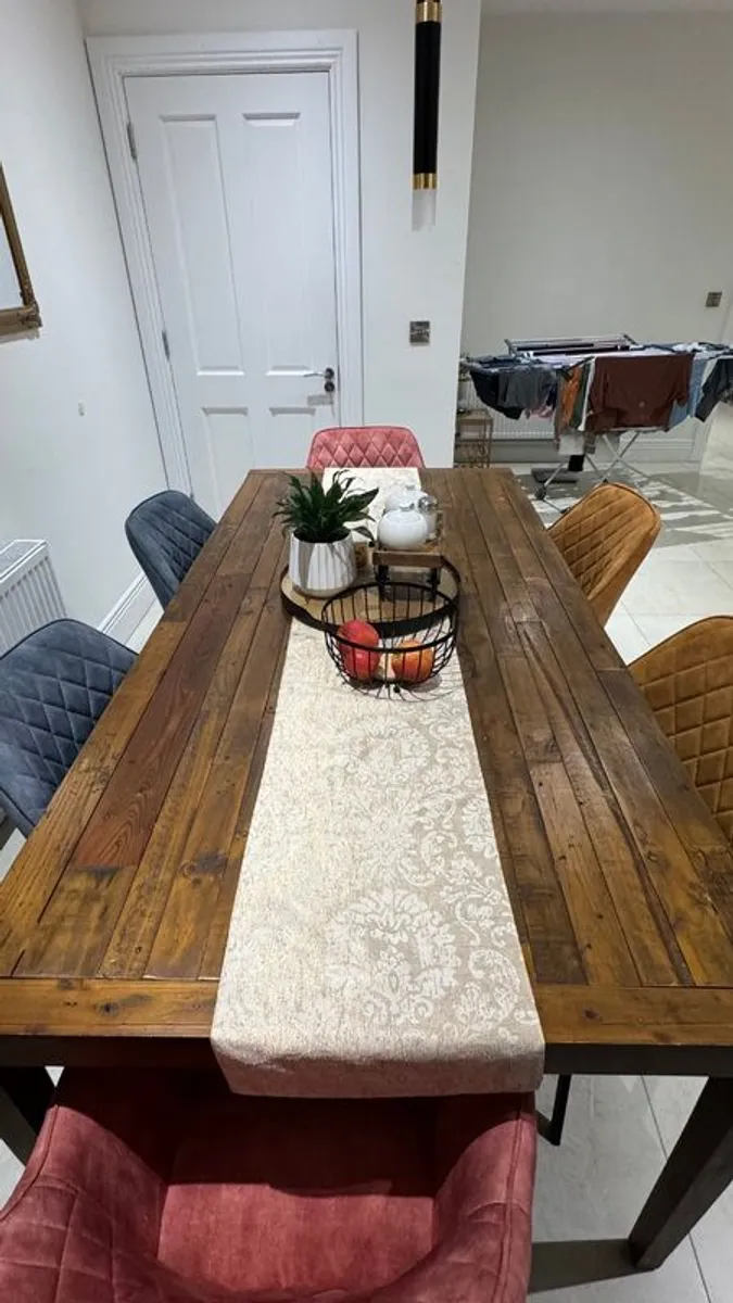 Reclaimed wood dining table - Image 3