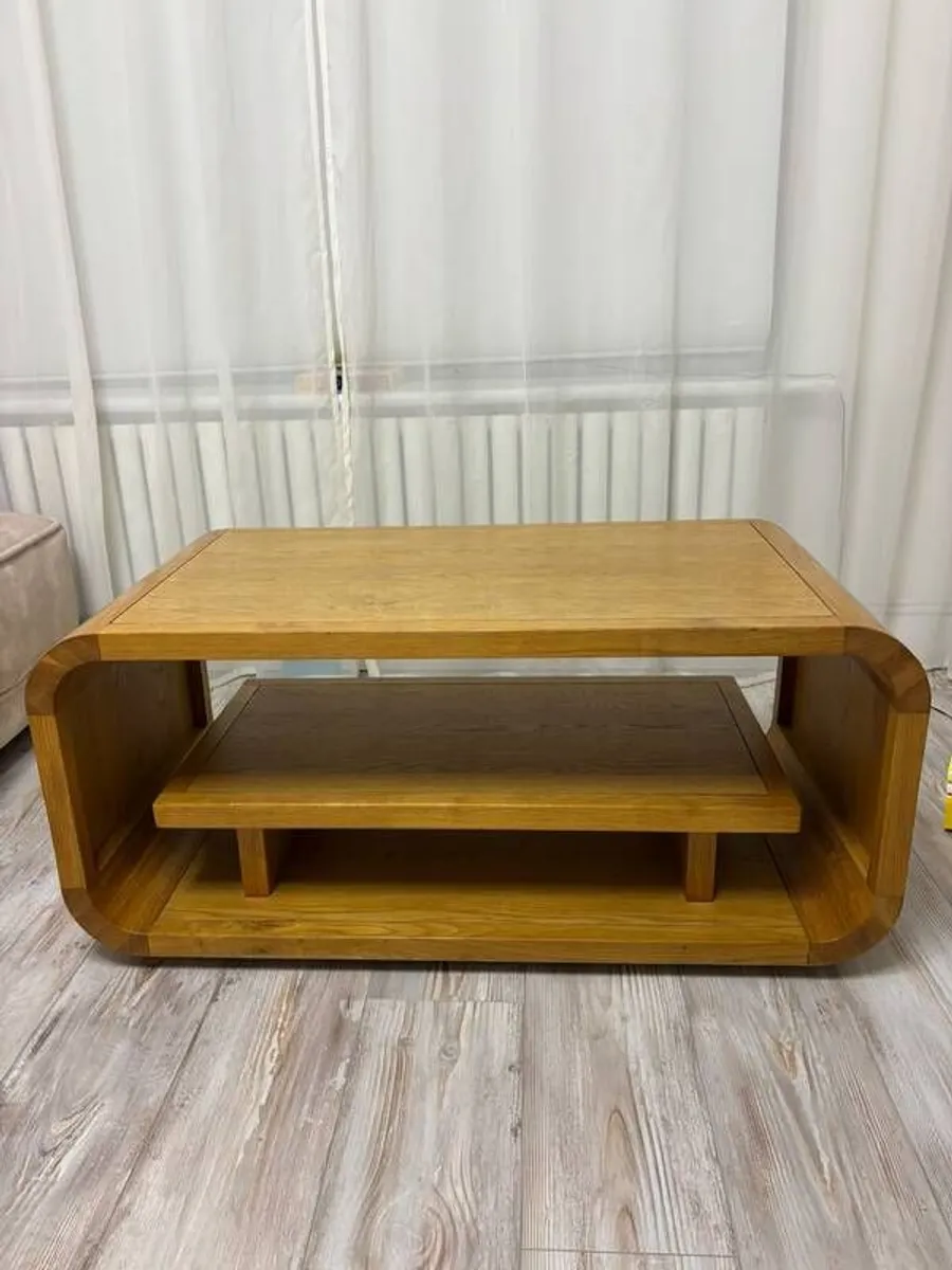 TV stand and  coffee table -  solid oak - Image 3