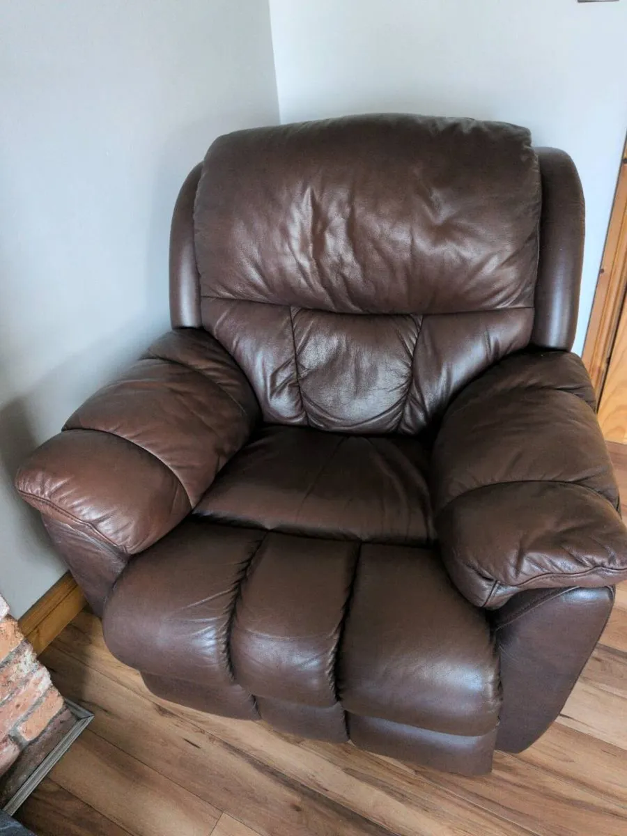 Leather recliner suite 2-1-1 - Image 3