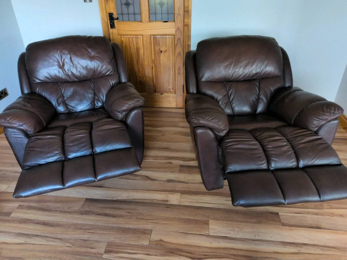Leather recliner suite 2-1-1 - Image 4