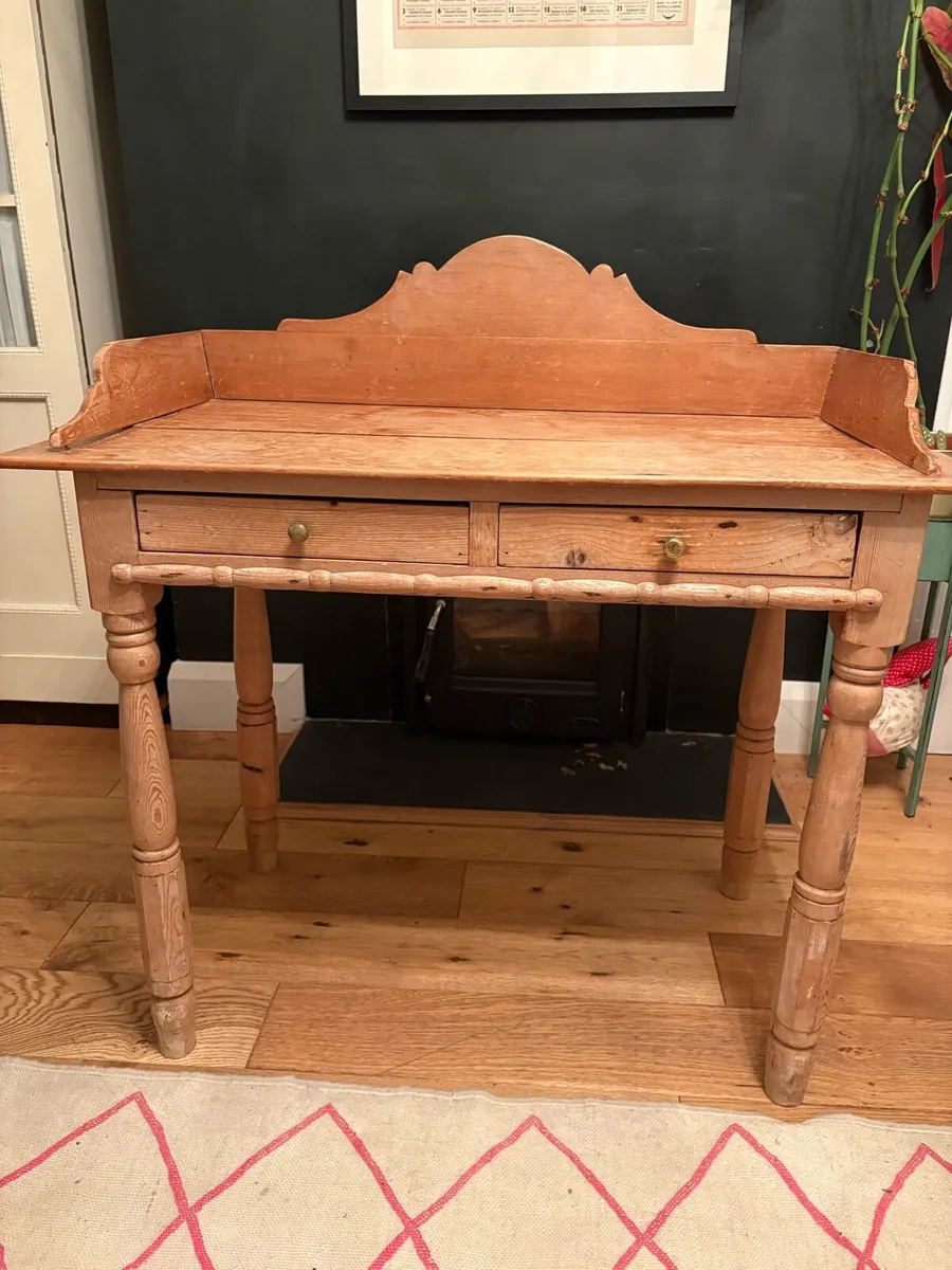 Antique tall slender legged writing desk - Image 1