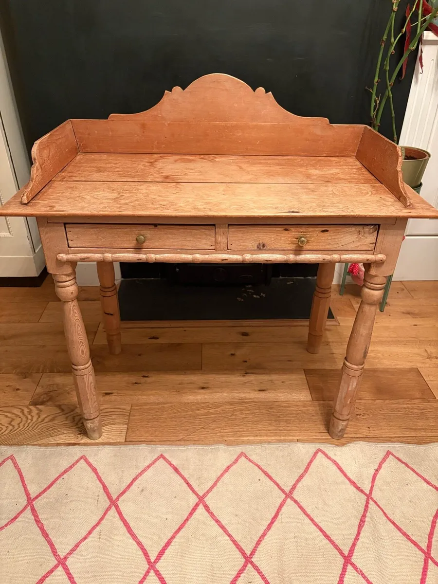 Antique tall slender legged writing desk - Image 2