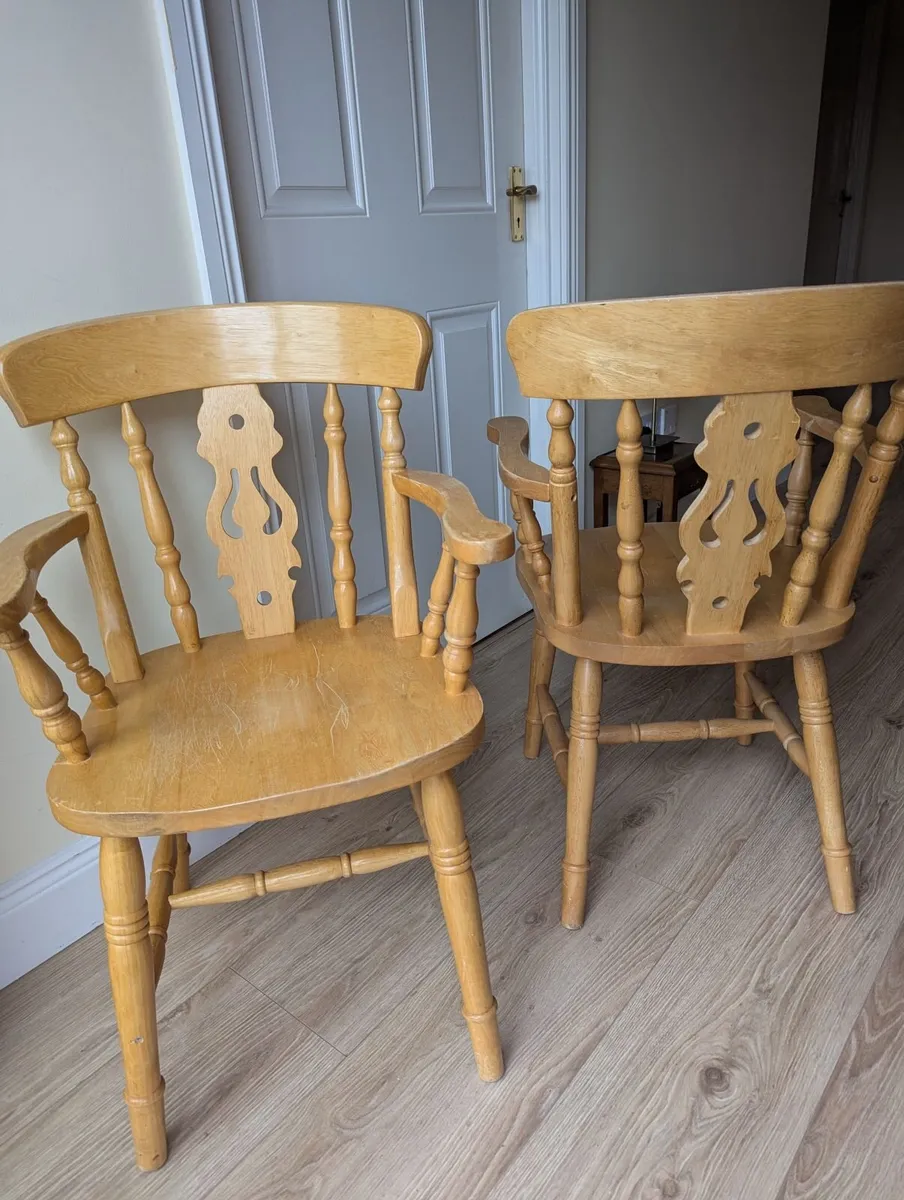 Two solid wood chairs - Image 3