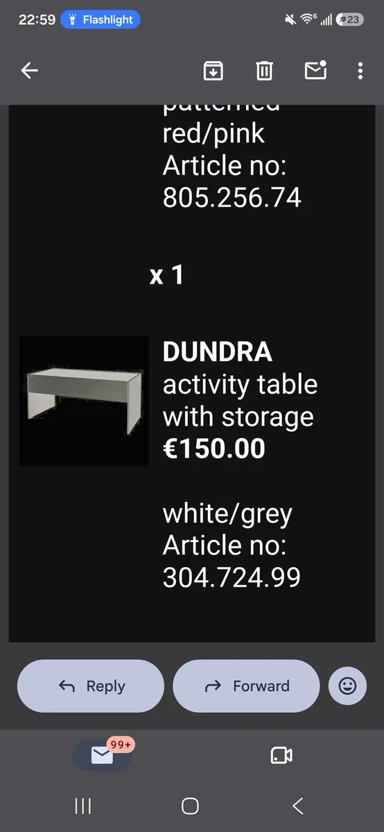 Dundra activity table