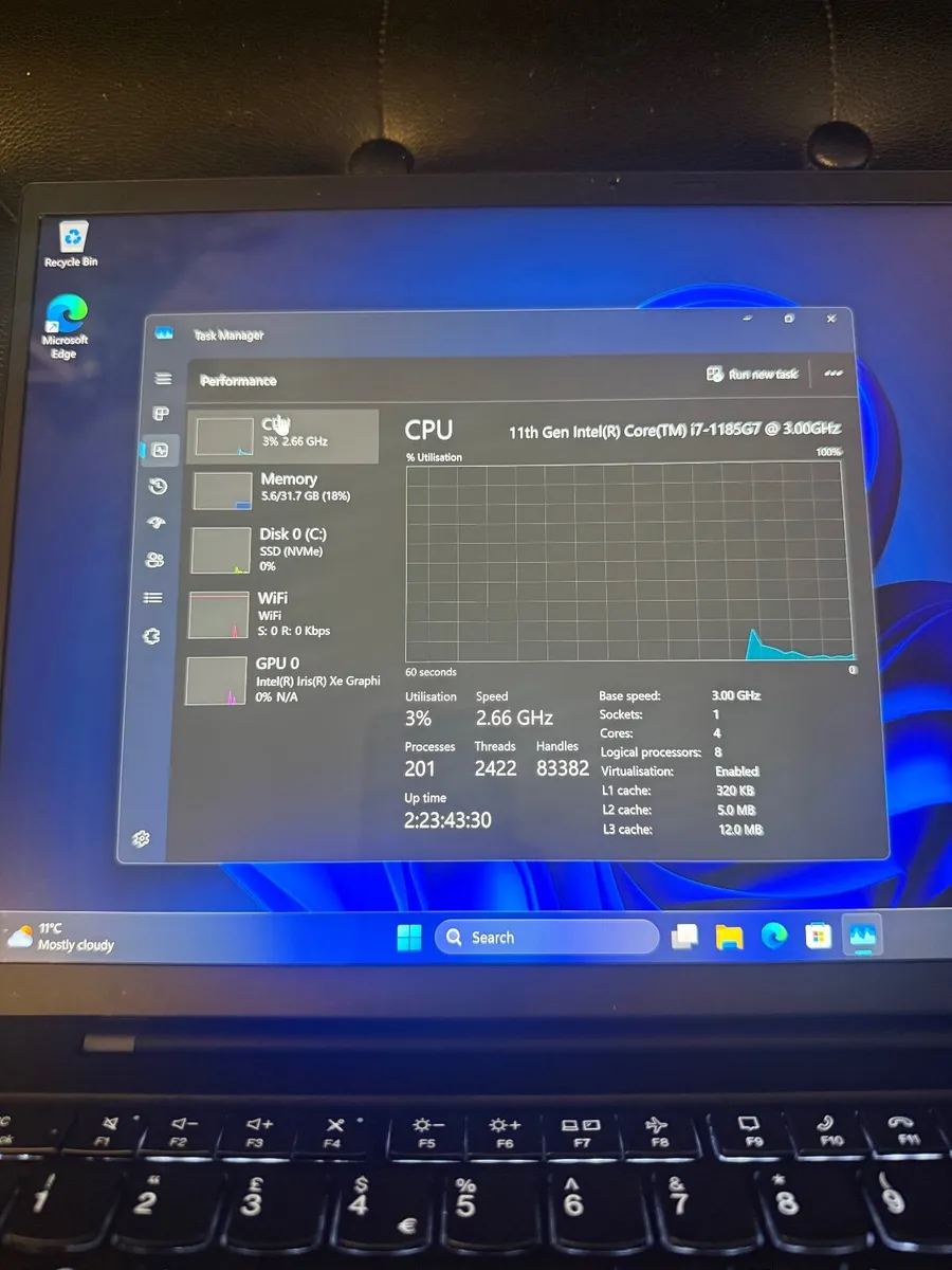 Lenovo X1 Carbon Gen 9 Laptop i7/32GB/512SSD/4K - Image 3