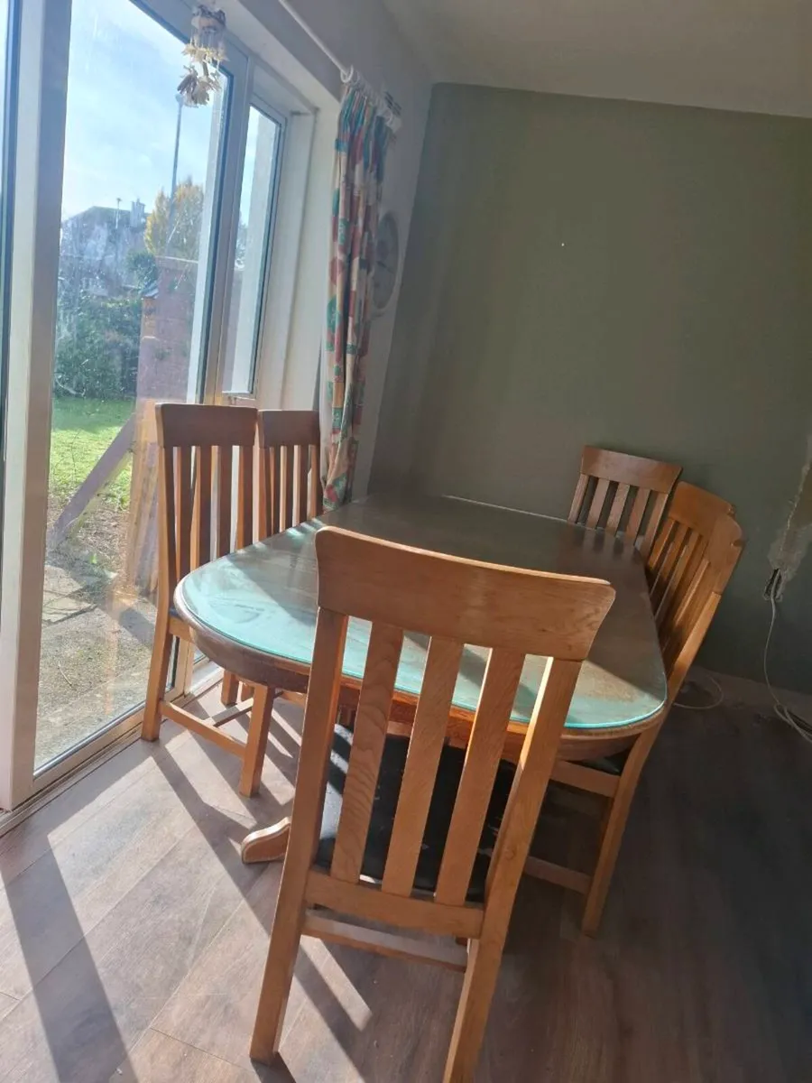 Large Table and Chairs (x6) - Image 1
