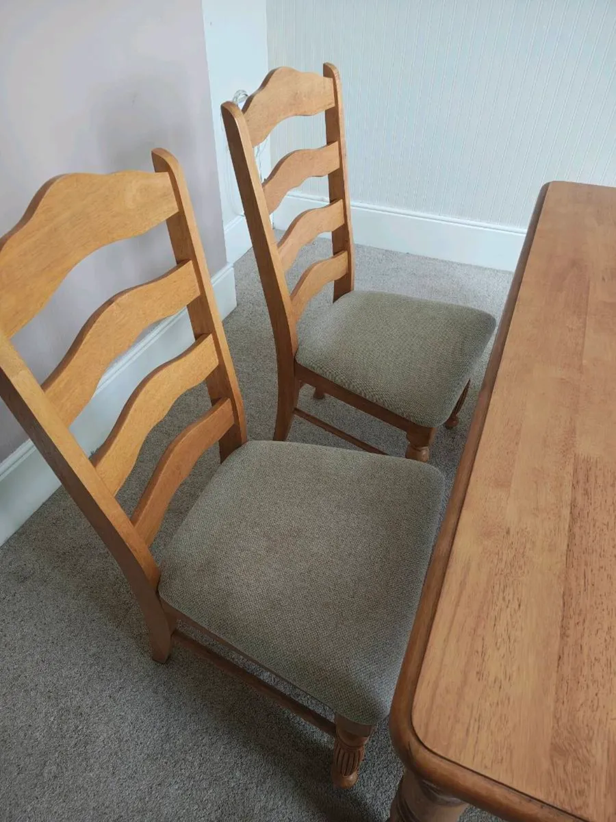 Wooden Dining Table & 4 Matching Chairs - Image 2