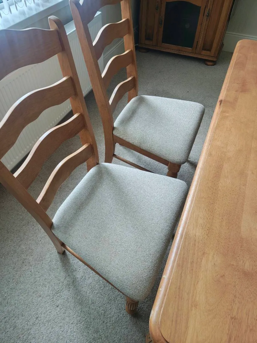 Wooden Dining Table & 4 Matching Chairs - Image 4