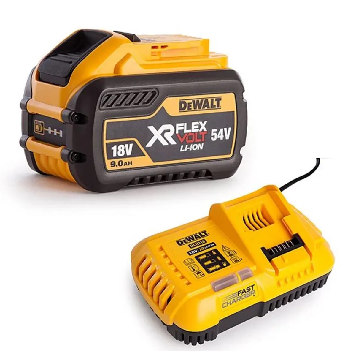 DeWalt DCB547 54v 9Ah Battery & DCB118 Charger