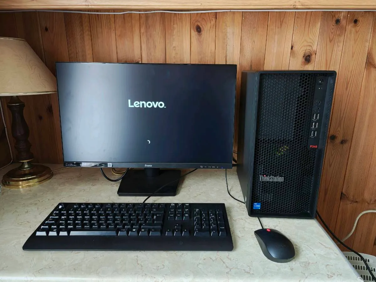 Lenovo ThinkStation P348 Desktop PC + 24" Monitor - Image 1
