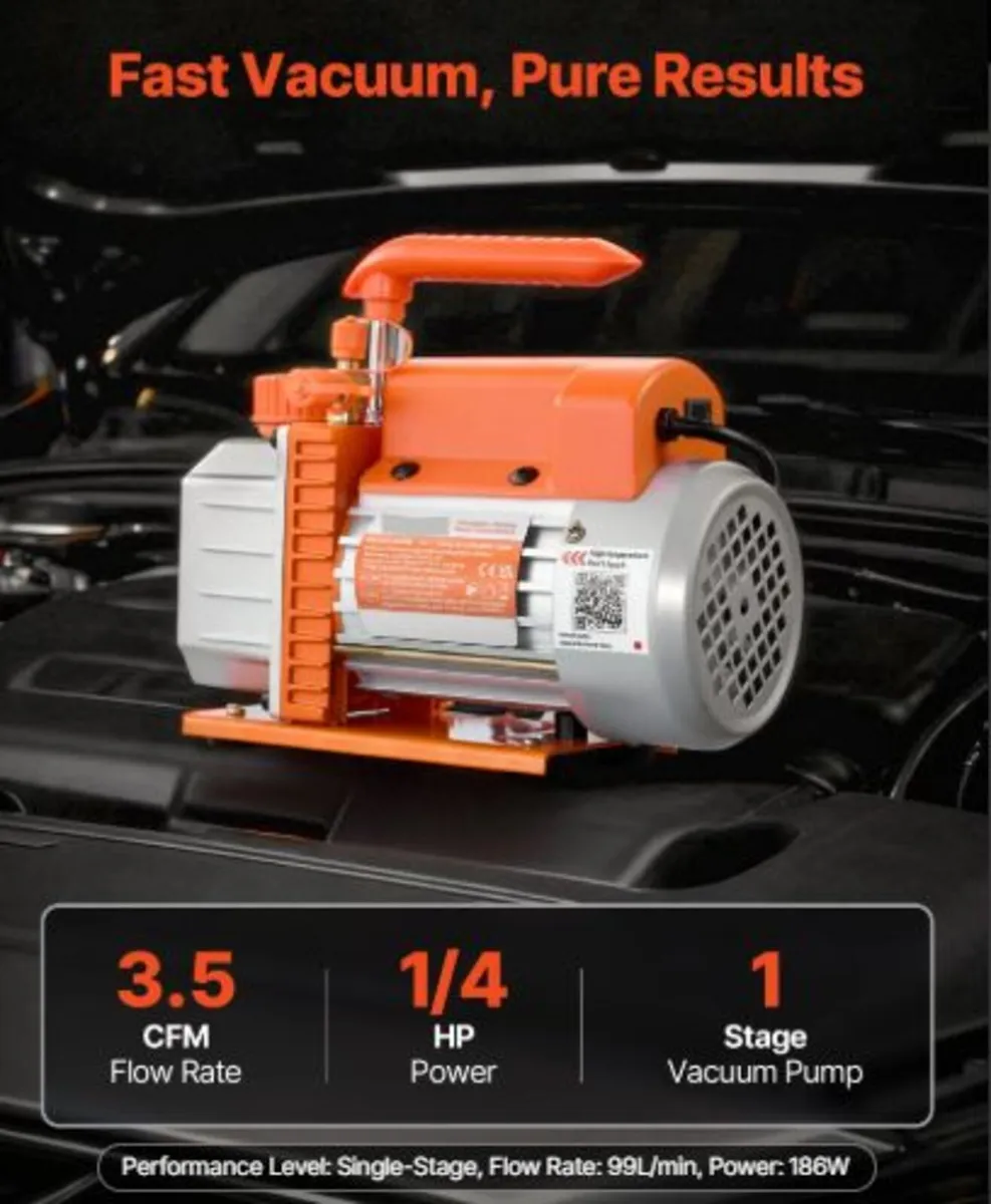 Vacuum Pump, 3.5 CFM 99 L/min, HVAC Single Stage - Image 4