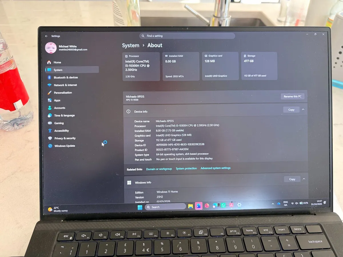 Dell XPS 15 9500 Silver i5 8GB RAM 500GB SSD - Image 4
