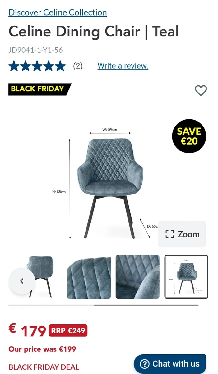 Swivel teal dining chairs - Image 1