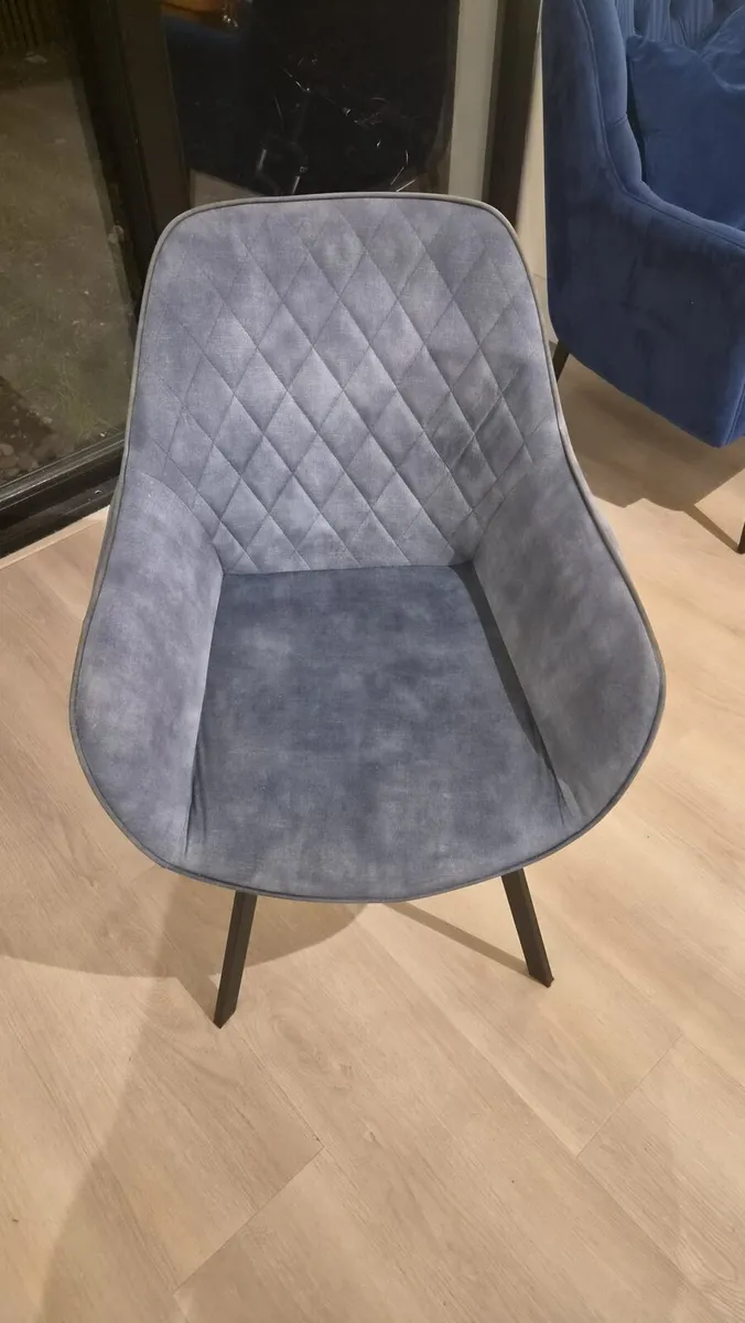 Swivel teal dining chairs - Image 3