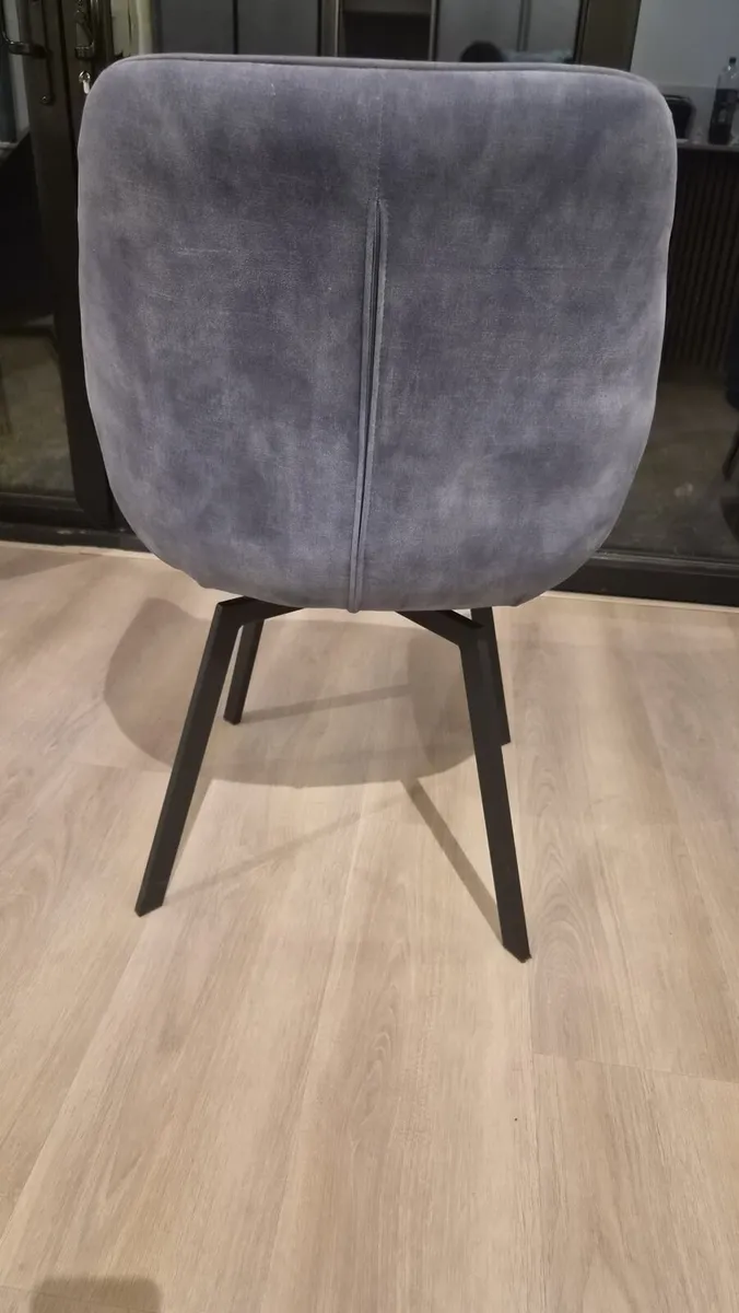 Swivel teal dining chairs - Image 4