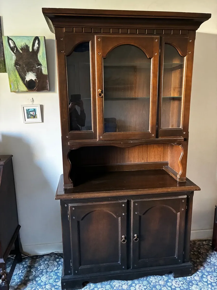 2 piece Display cabinet Vintage glass China cabine - Image 1