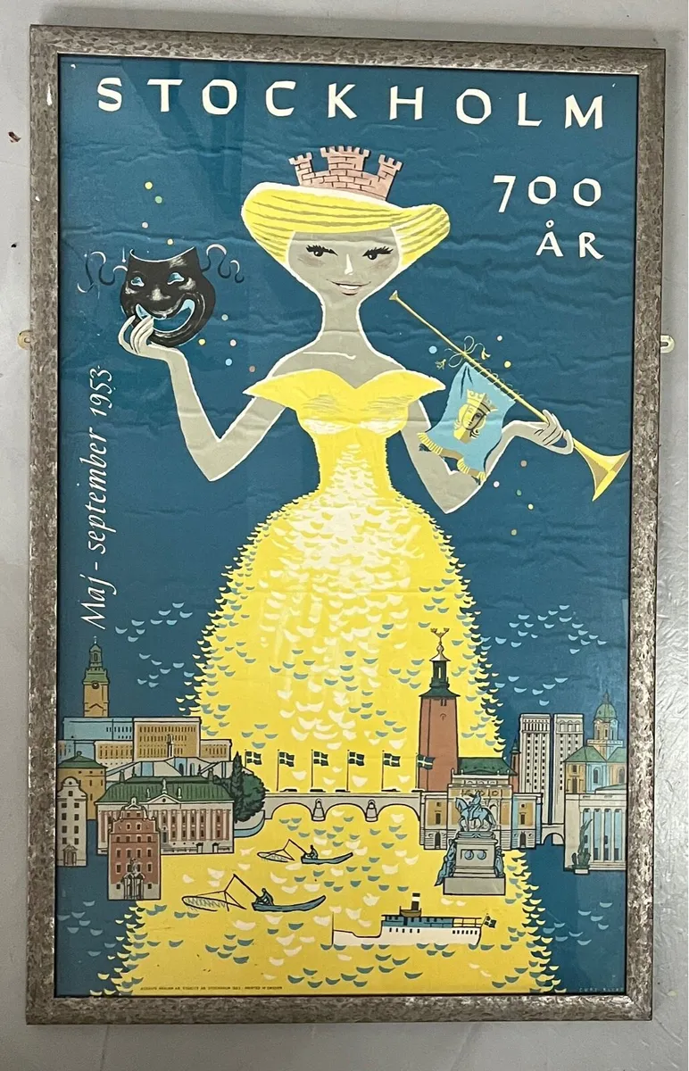 Original 1953 Stockholm Vintage Poster - Curt Blix - Image 1