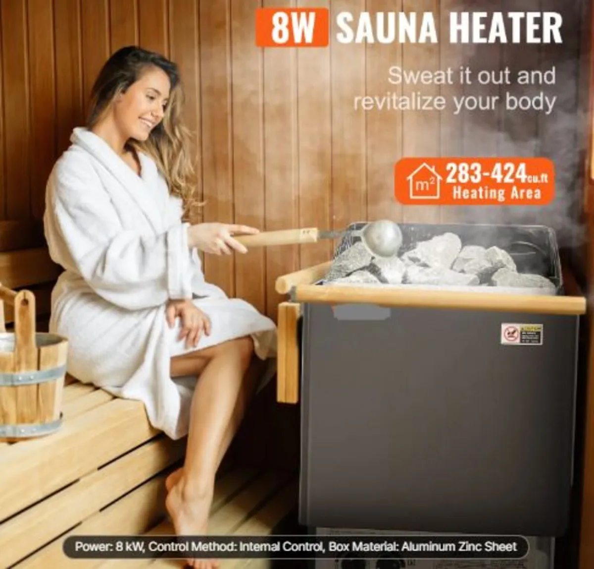 Sauna Heater, 8KW Electric Sauna Stove, 400V 3N - Image 2
