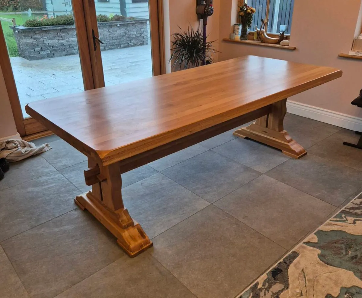 Solid Oak Table and 8 Chairs - Image 4