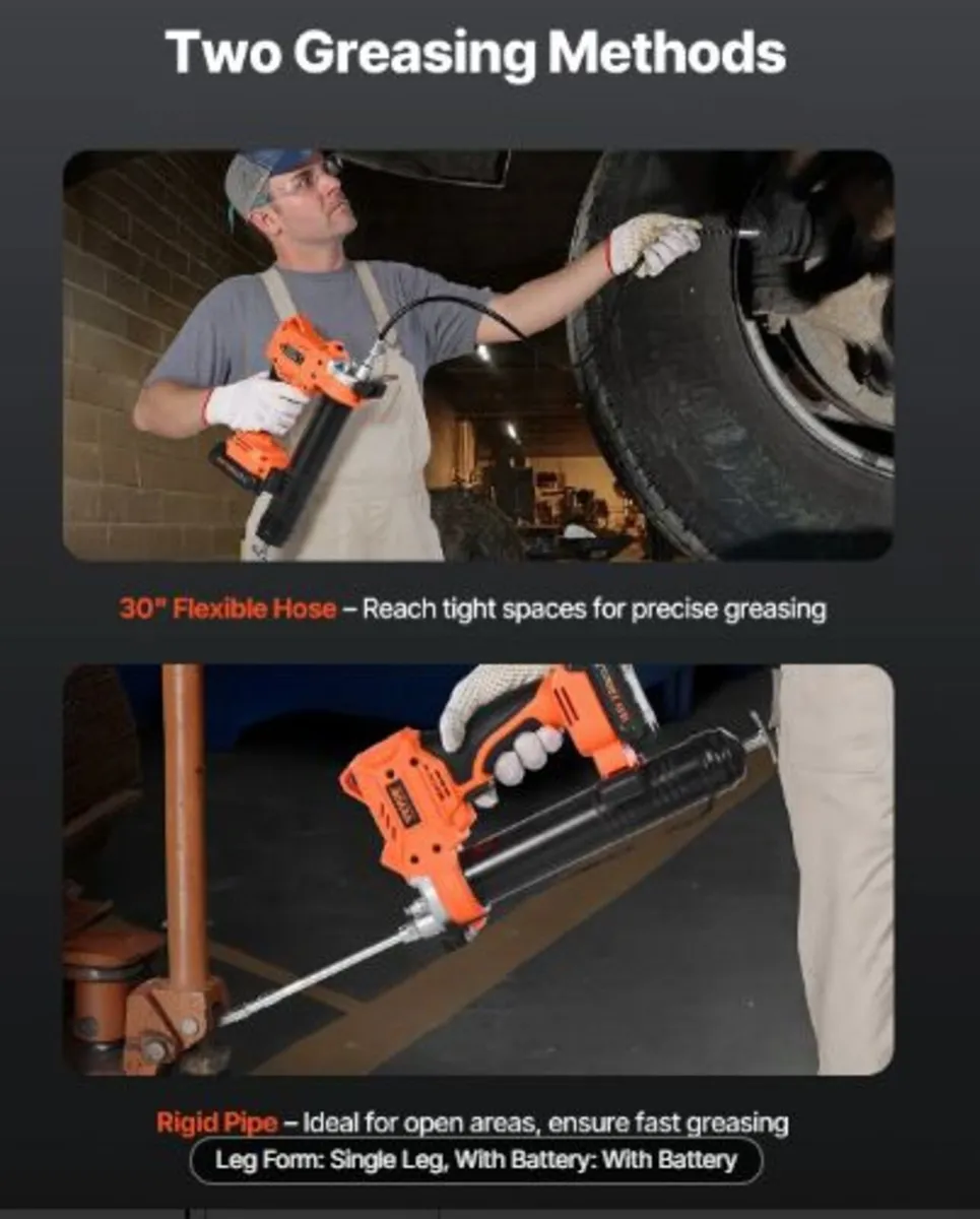 Cordless Grease Gun, 8000 PSI Max Pressure, 20V - Image 2