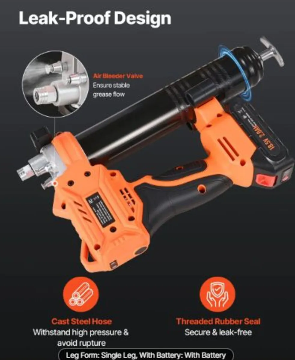 Cordless Grease Gun, 8000 PSI Max Pressure, 20V - Image 4