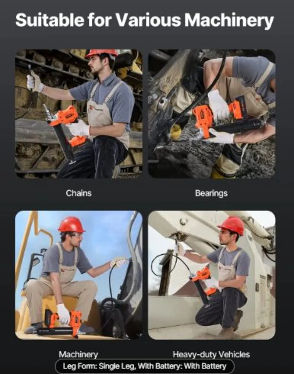 Cordless Grease Gun, 8000 PSI Max Pressure, 20V - Image 3