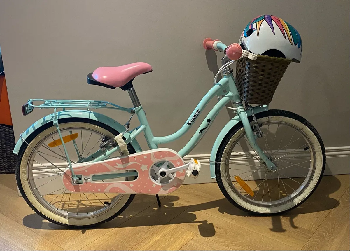 Girls Bike 18in Verve Star Bike with Basket Mint - Image 2