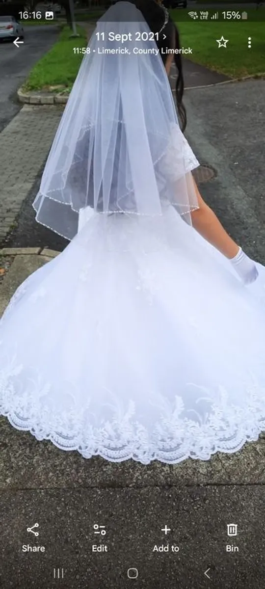 Girls white communion dress - Image 4