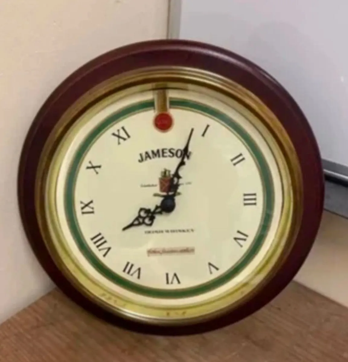 Original Vintage Jameson Irish Whiskey Pub Clock - Image 1
