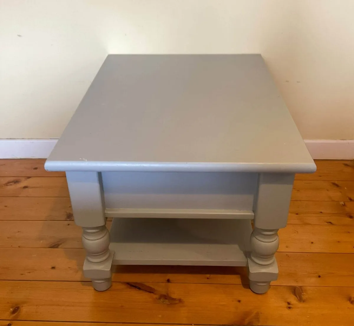Blue Coffee Table with Drawer & Storage Shelf - Image 3