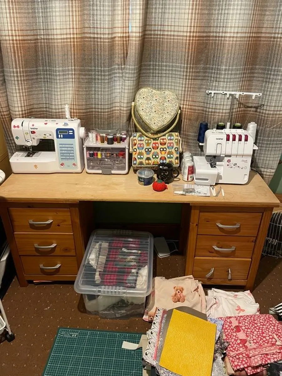 Complete sewing studio/at home business- machines, workstation fabrics and accessories - Image 1