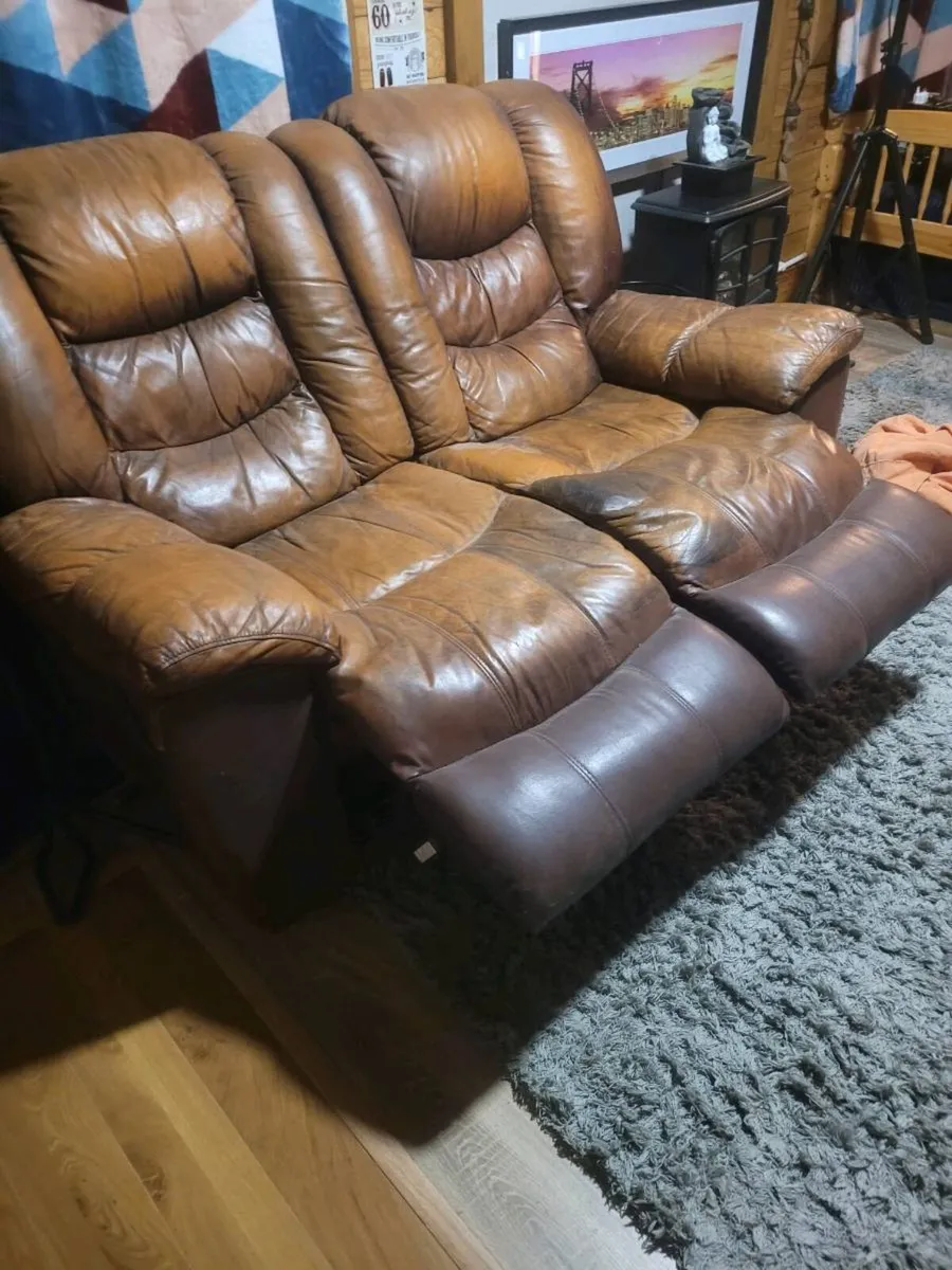 Sofa Leather 2-seater - Image 3