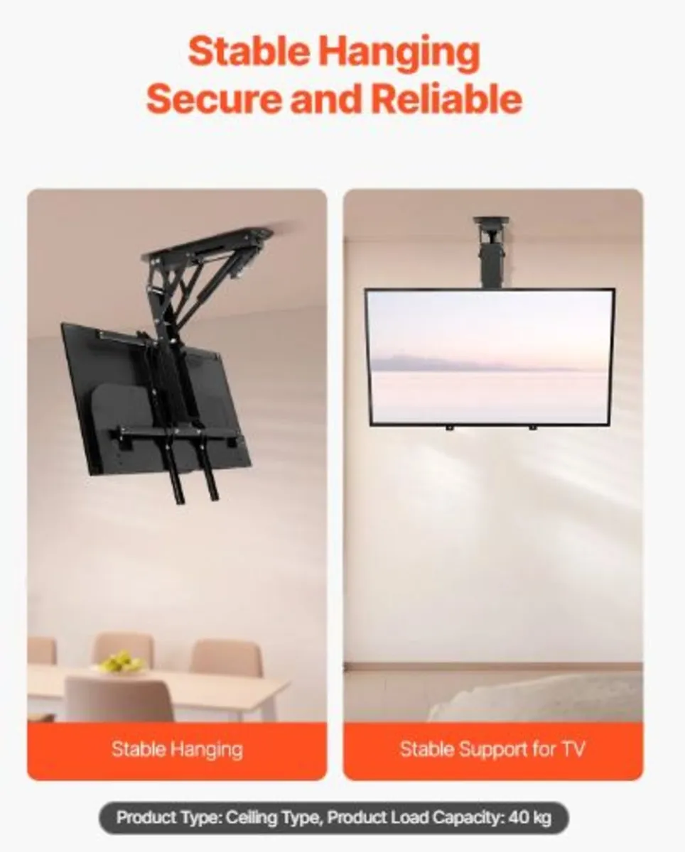 Motorized Ceiling TV Mount, TV Wall Mount for 32 - Image 2