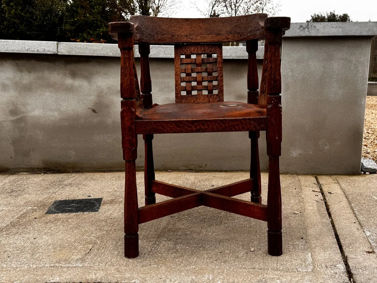 Monk’s Chair - Hand Carved Oak - Image 1