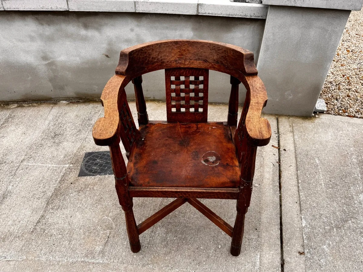 Monk’s Chair - Hand Carved Oak - Image 2