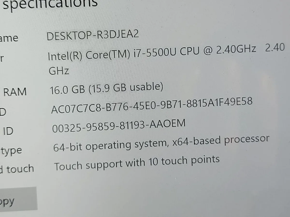 Dell Inspiron 15 Laptop, 7000 Series, Model 7548 - Image 3