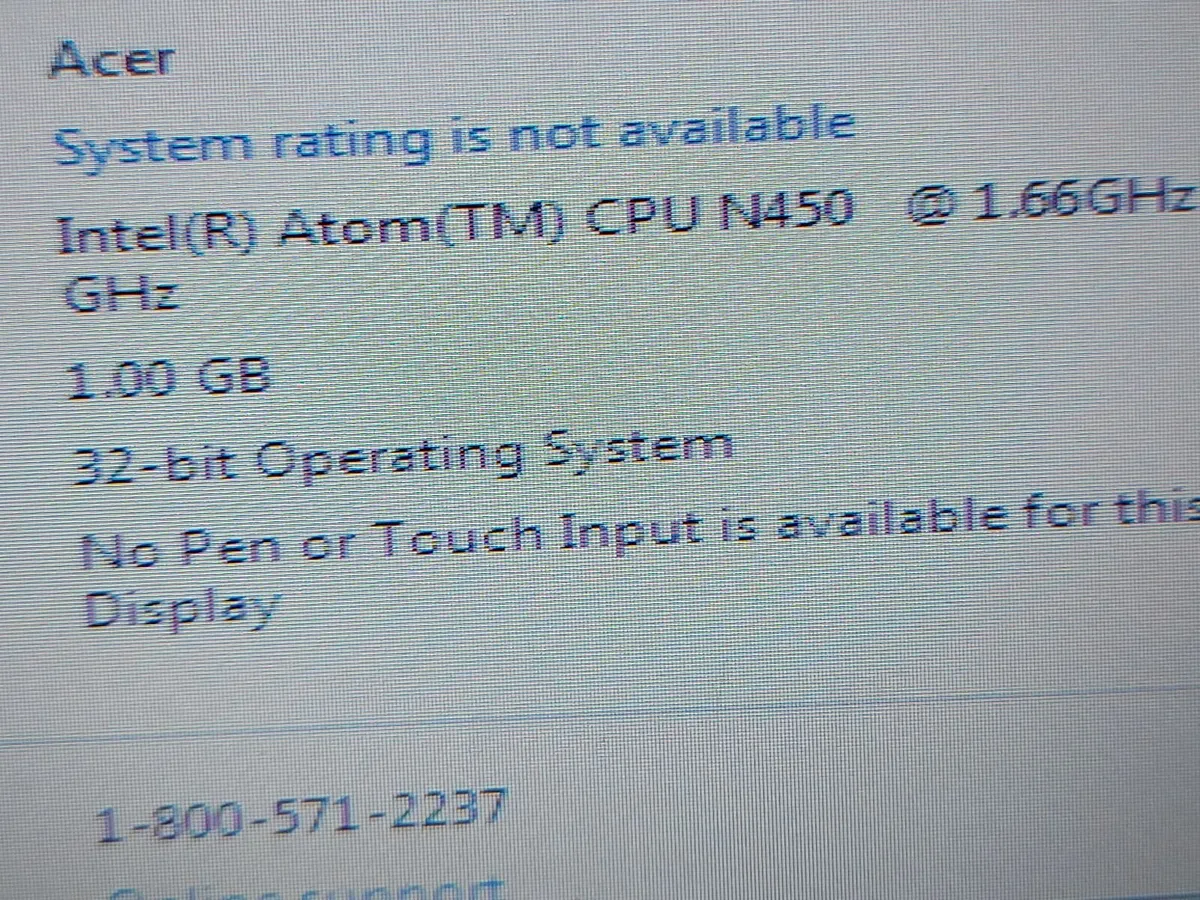 Acer Aspire One, Model D255, 1GB, 250GB HDD, Win 7 - Image 4