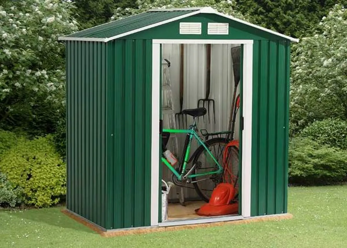 8FT by 6FT METAL GARDEN SHEDS - Image 1